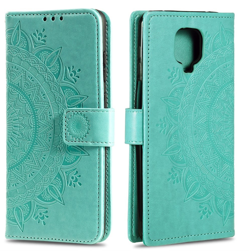 Xiaomi Redmi Note 9 Pro Mandala lompakkokotelo, vihreä
