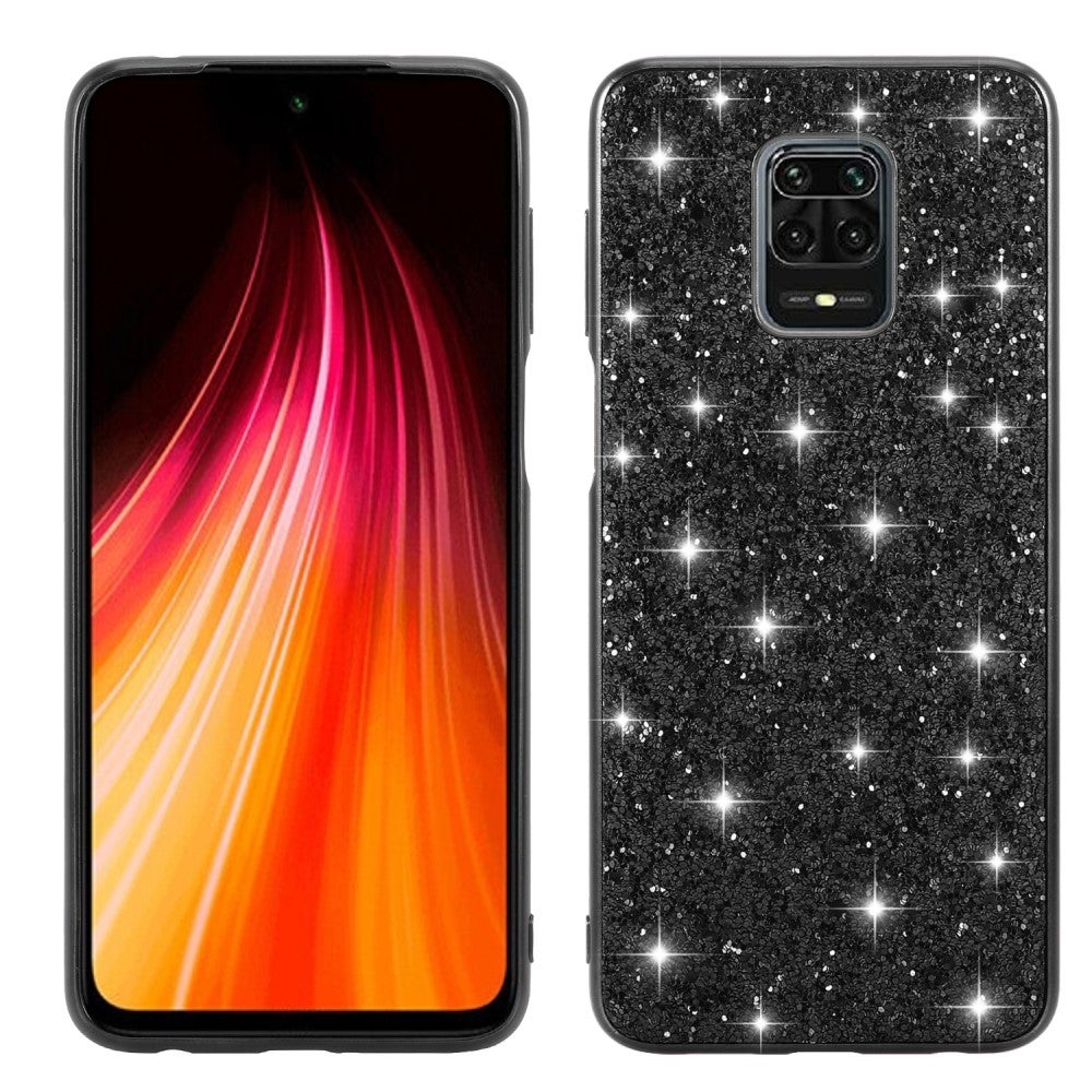 Xiaomi Redmi Note 9 Pro glitter suojakuori, musta