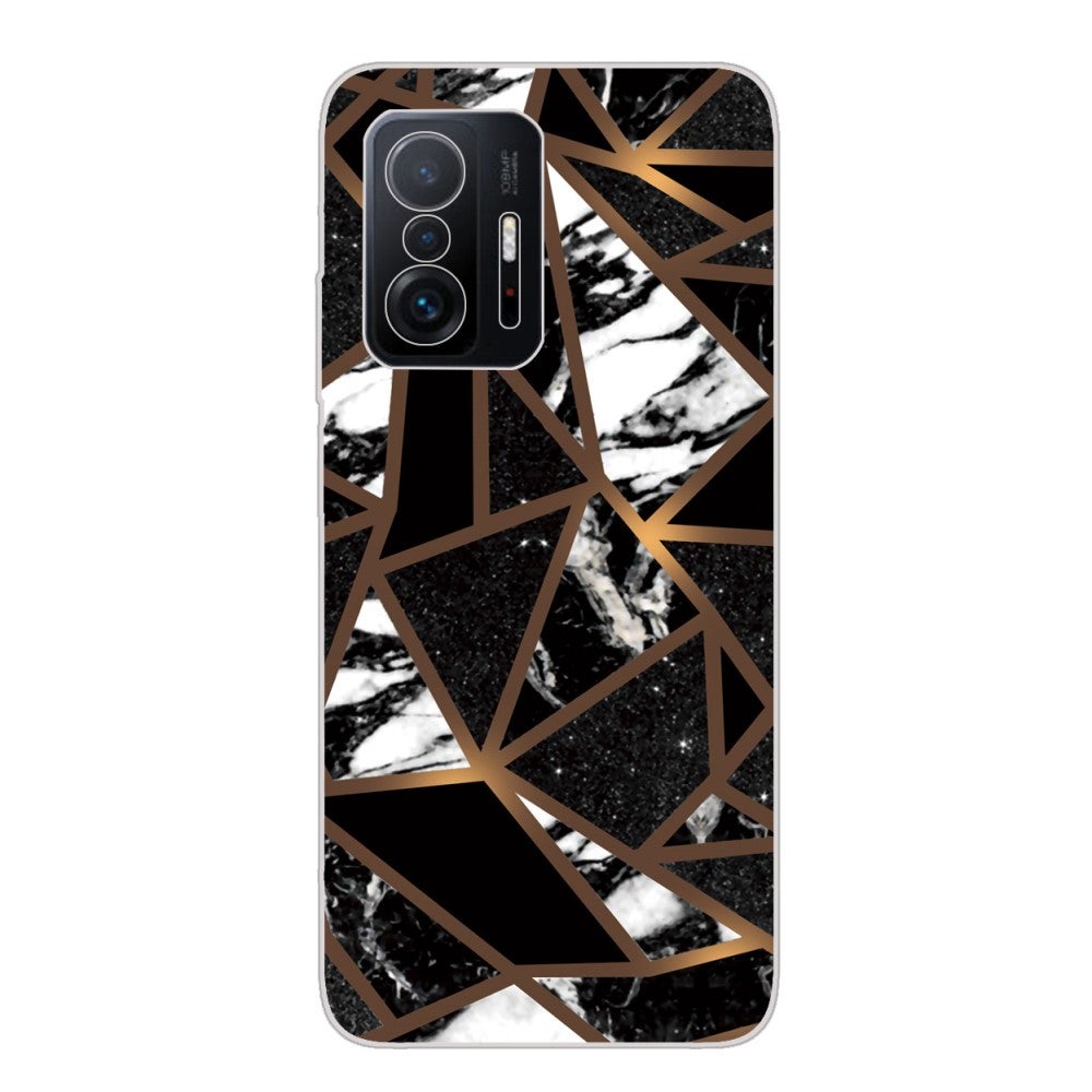 Xiaomi 11T / 11T Pro suojakuori, mustat marmorin palaset