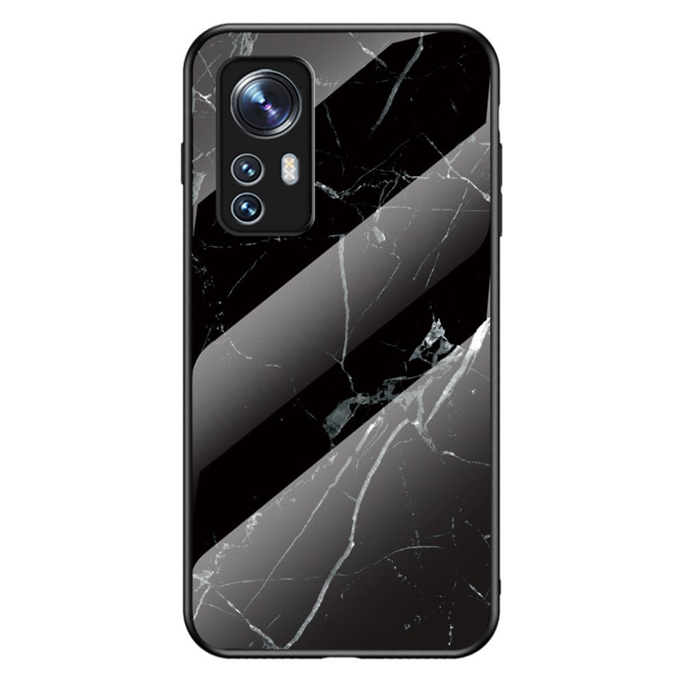 Xiaomi 12 5G Glass suojakuori, musta marmori