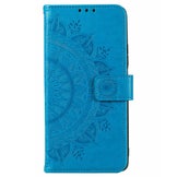 Motorola Moto G62 5G mandala lompakkokotelo, sininen