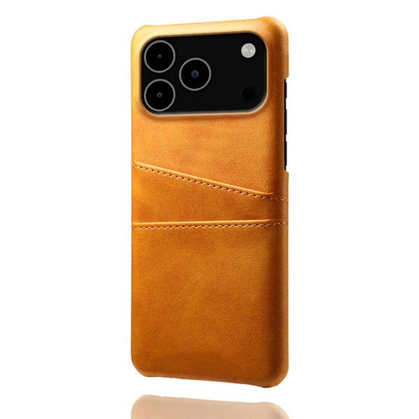 iPhone 17 Pro Max suojakuori korttipaikoilla, vaaleanruskea