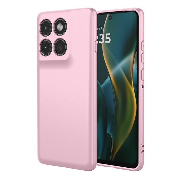 Motorola Edge 60 Pro Premium silikonikuori, vaaleanpunainen