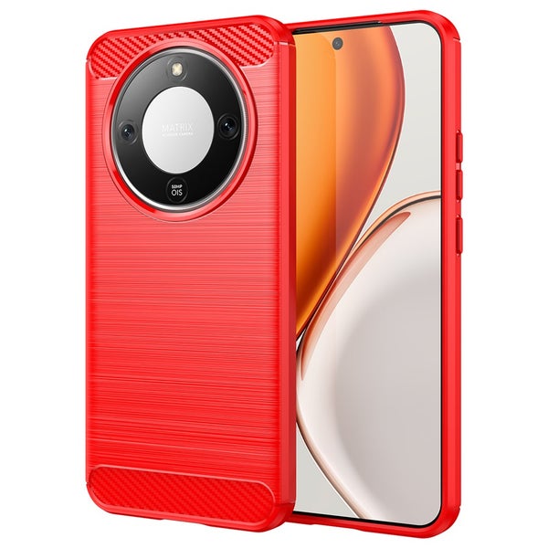 Honor Magic8 Lite 5G harjattu hiilikuituvioinen suojakuori, punainen