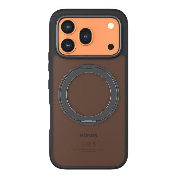 Honor 600/600 Pro 5G MagSafe Ring suojakuori, l&auml;pin&auml;kyv&auml;/musta