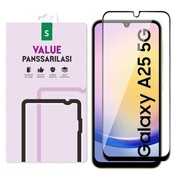 Samsung Galaxy A25 5G Value koko n&auml;yt&ouml;n panssarilasi