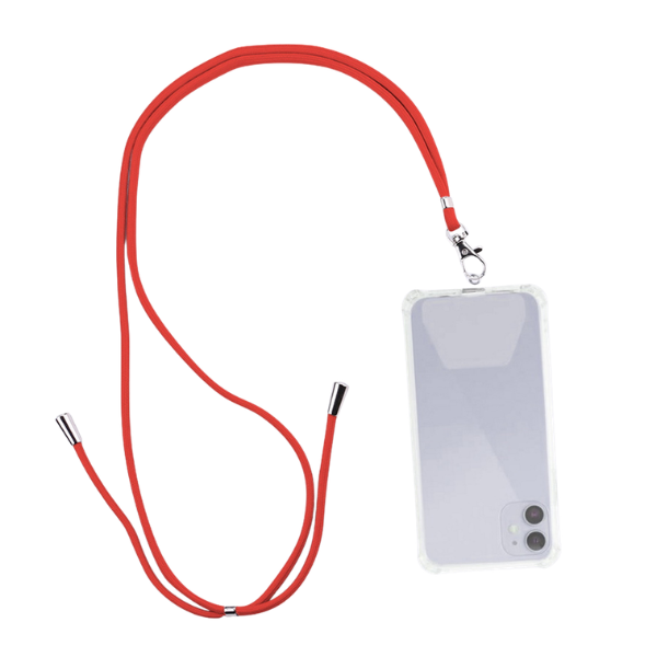 Puhelimen kaulanauha s&auml;&auml;dett&auml;v&auml;, punainen