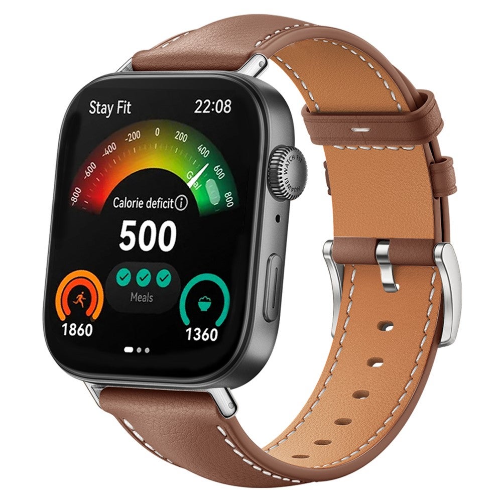 Huawei Watch Fit 3 nahkainen ranneke, ruskea