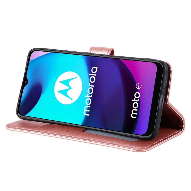 Motorola Moto E20 / E40 Mandala lompakkokotelo, ruusukulta