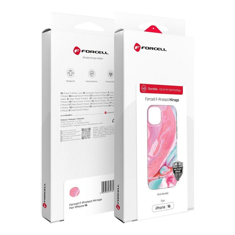 iPhone 16 Pro Mirage MagSafe suojakuori, pinkki marmori