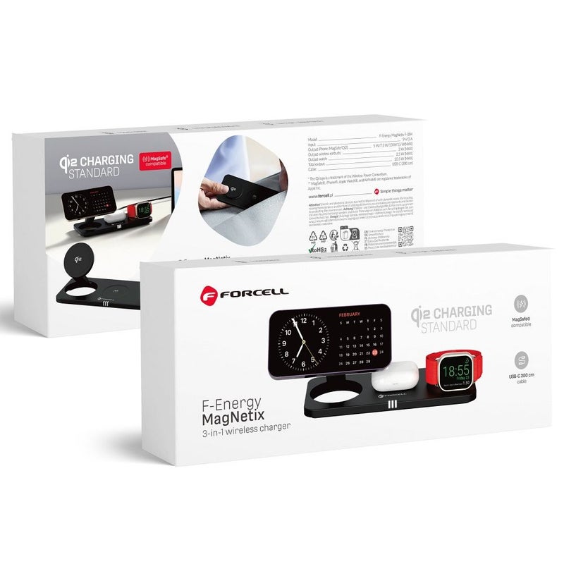 Forcell MagSafe 3in1 Qi2 langaton laturi