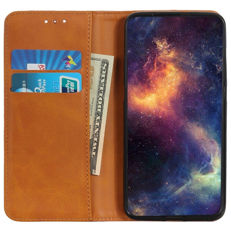 Motorola Moto G62 5G nahkainen suojakotelo, ruskea