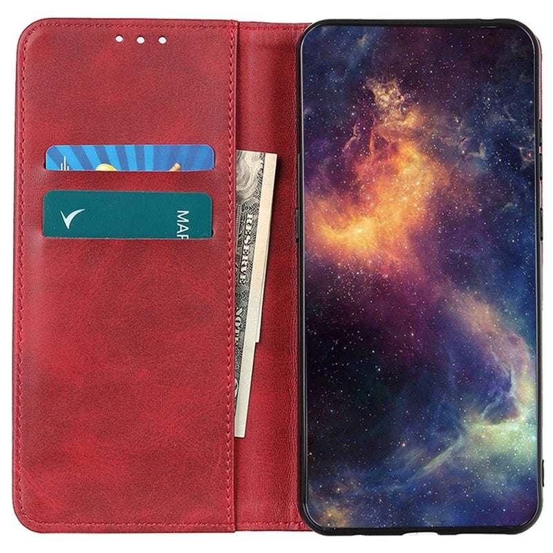 Motorola Moto G62 5G nahkainen suojakotelo, punainen