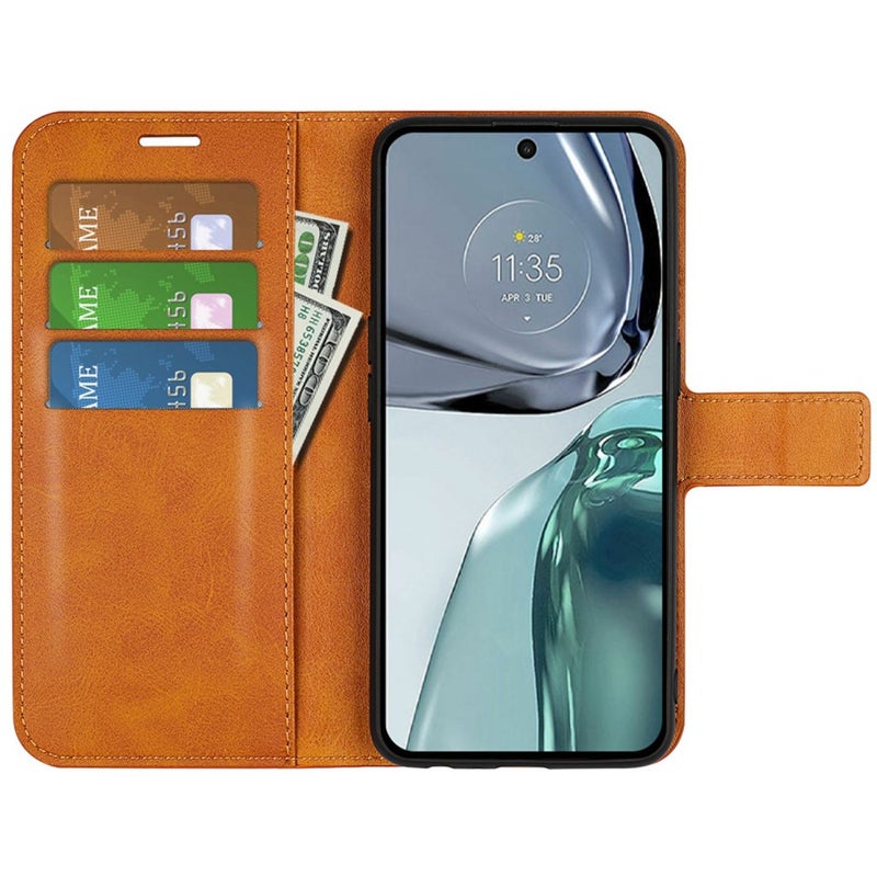 Motorola Moto G62 5G lompakkokotelo, ruskea