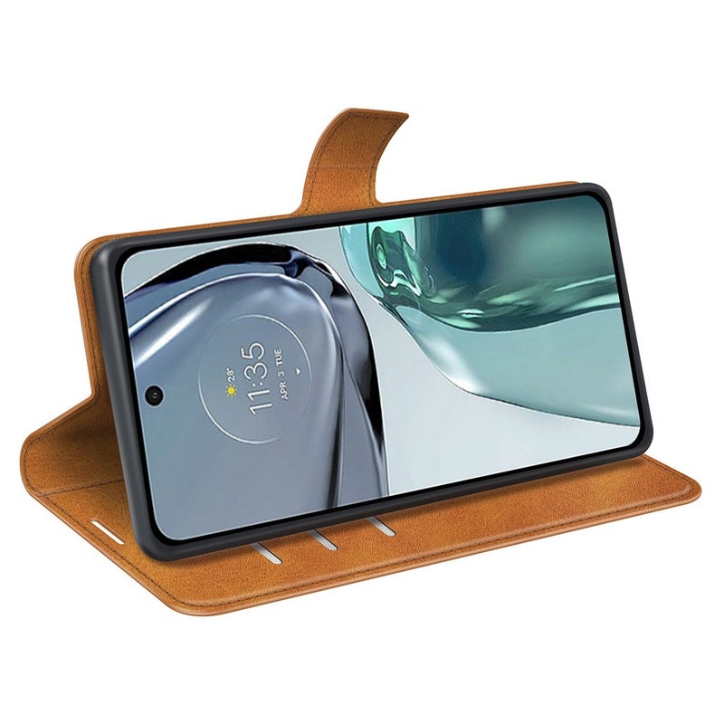 Motorola Moto G62 5G lompakkokotelo, ruskea
