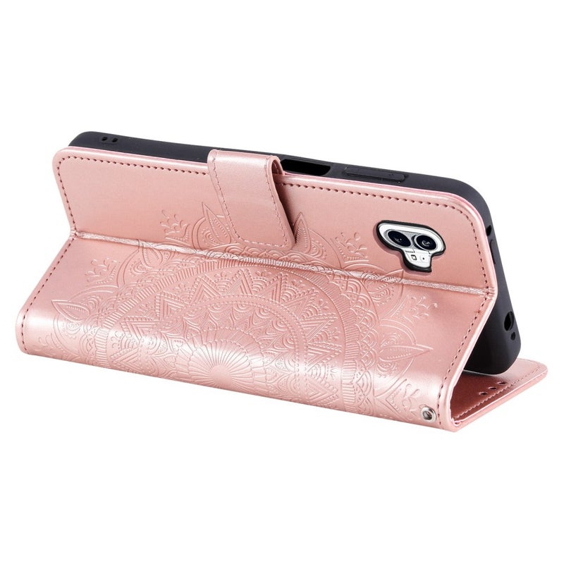 Motorola Moto G62 5G Mandala lompakkokotelo, ruusukulta