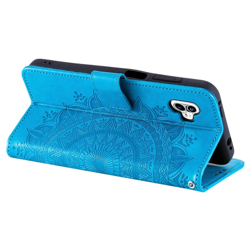 Motorola Moto G62 5G mandala lompakkokotelo, sininen