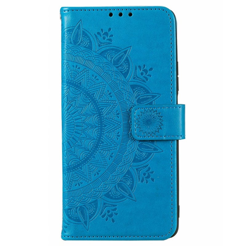 Motorola Moto G62 5G mandala lompakkokotelo, sininen