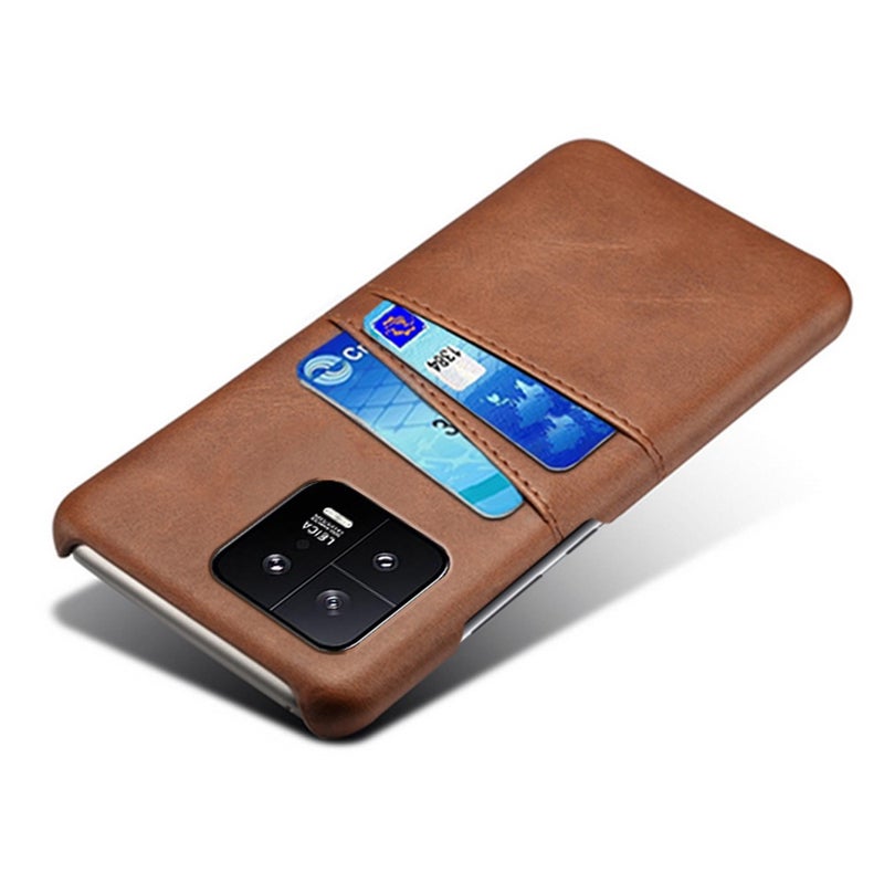 Xiaomi 13 5G suojakuori korttipaikoilla, ruskea