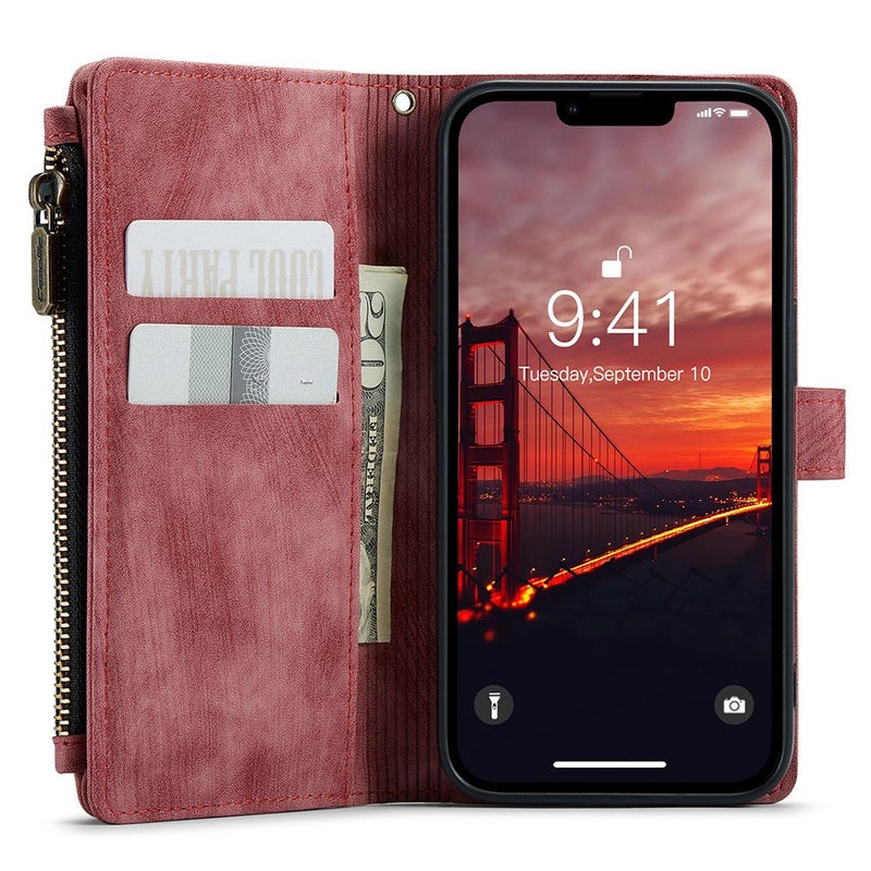 iPhone 15 Caseme lompakkokotelo, punainen