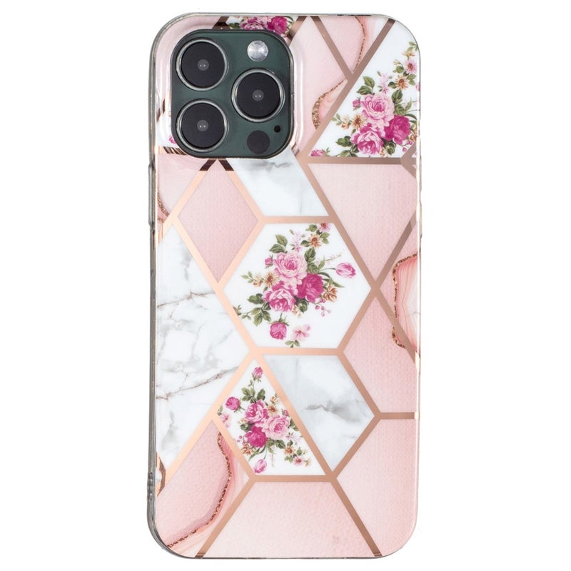 iPhone 15 Pro suojakuori, pinkki marmori