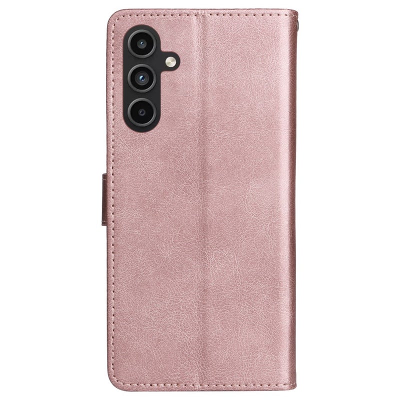 Samsung Galaxy A15 4G/5G lompakkokotelo, ruusukulta